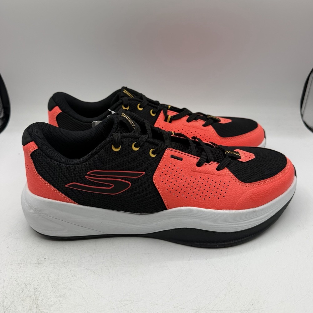 Skechers SKX League Basketball Shoes Mens Sz 10.5 Coral Black Sneakers 253011